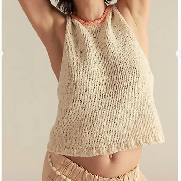 NWT Free People Sicily Shell Sweater in Ivory Combo - Picture 3 of 7
